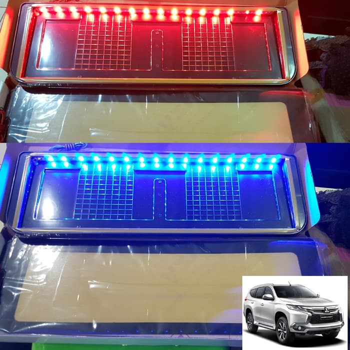 Dudukan/Plat Nomor Mobil Akrilik Izy Lampu 46CM All New Pajero Sport