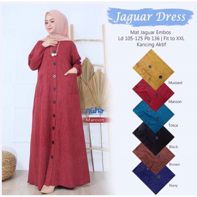 Feril Maxy - Jaguar Dress / Gamis Kaos Brukat Jumbo Busui LD110 XXXXL Arabian Brukat / R.13 - 151-5043