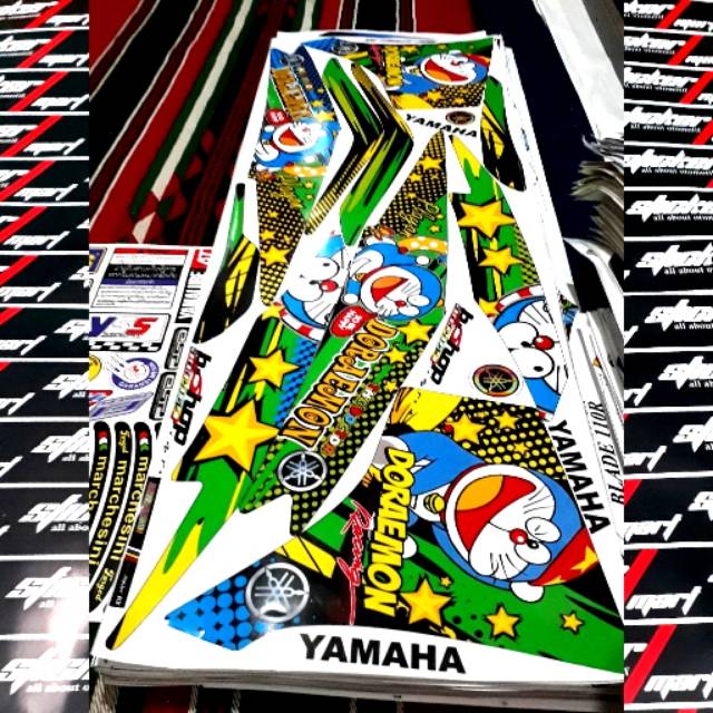 Striping NEW JUPITER MX 135 Doraemon hijau variasi