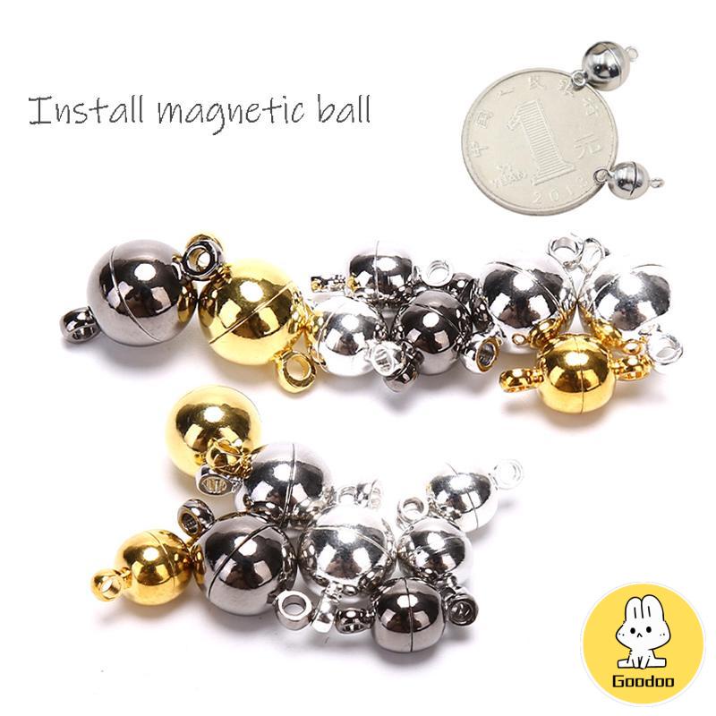 10pcs Kait Lobster Magnetik Bentuk Bola Bulat Untuk Membuat Perhiasan Diy -Doo