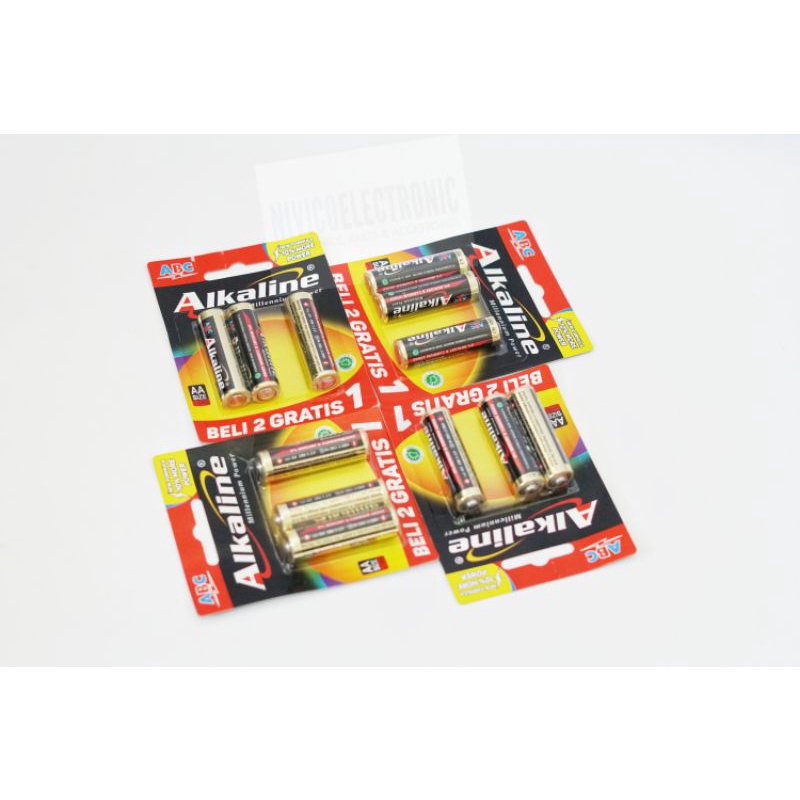 Baterai ABC AA A2 ALKALINE BELI 2 GRATIS 1
