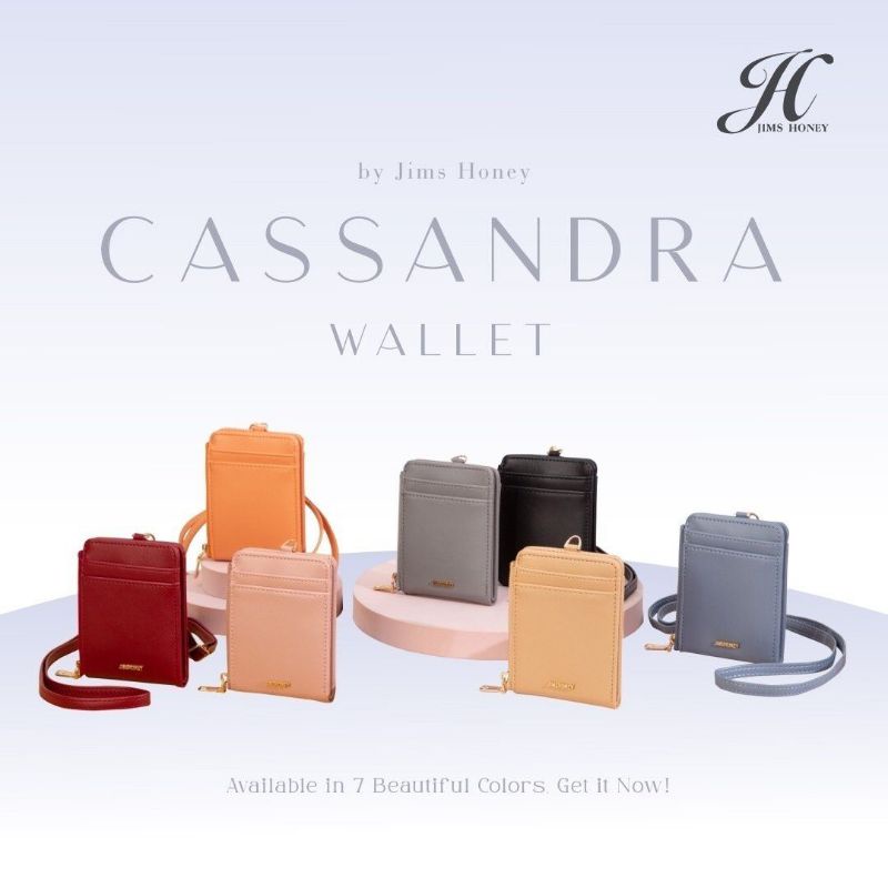 Dompet Lipat Kecil Jimshoney Cassandra Mini Wallet Lanyard Id Card Holder - Dompet Kartu Original Jims Honey Gantungan Name Tag