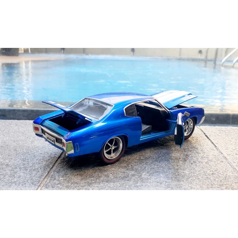 Jada 1970 Chevy Chevelle SS Biru Miniatur Diecast Mobil 1:124