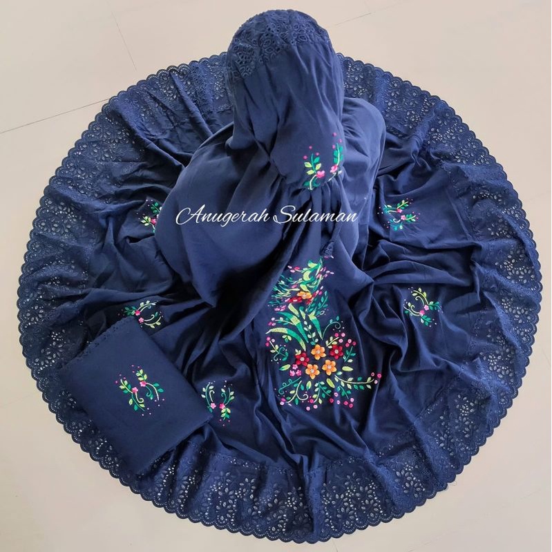 Mukena Khadijah Sulaman ( handmade ) bahan katun mikro khas Bukittinggi / Padang