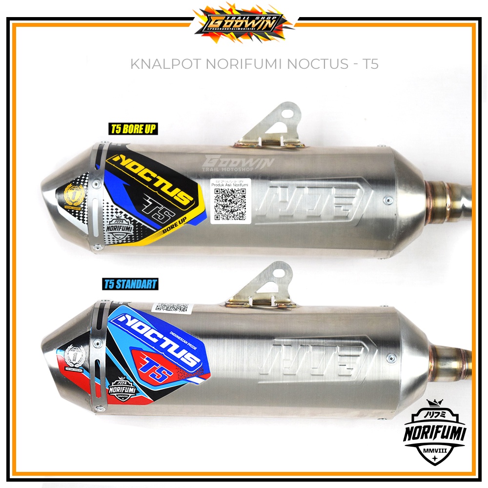 Knalpot Kenalpot Muffler NOCTUS T5 ORIGINAL NORIFUMI STAINLESS / BORE UP CRF 150L KLX BIGFOOT DT NEW WR 155