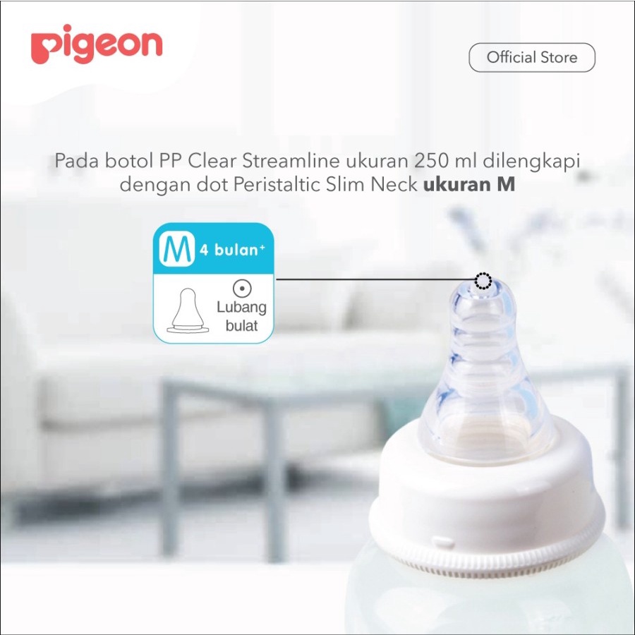 PIGEON BOTTLE PP CLEAR STREAMLINE 250ML / ISI 1 PCS