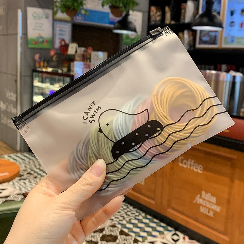 Karet Ikat Rambut Korea 100 pcs Free Zipper Bag - Kunciran Rambut Accecories Rambut Import Fashion