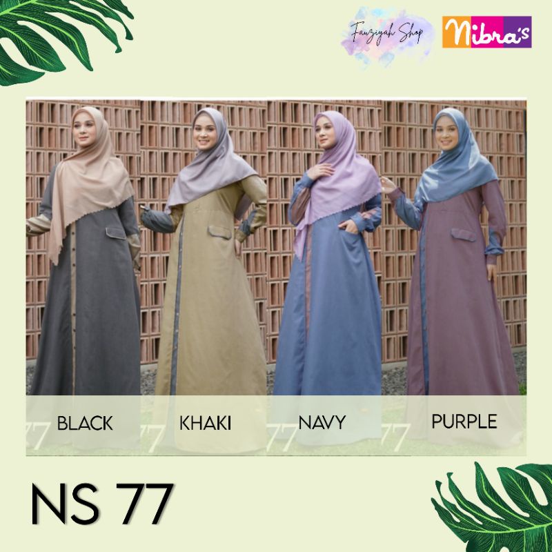NIBRAS NS 77 | Nibras NS77 | Gamis nibras terbaru | Gamis ceruty | Gamis Sage | Gamis wanita