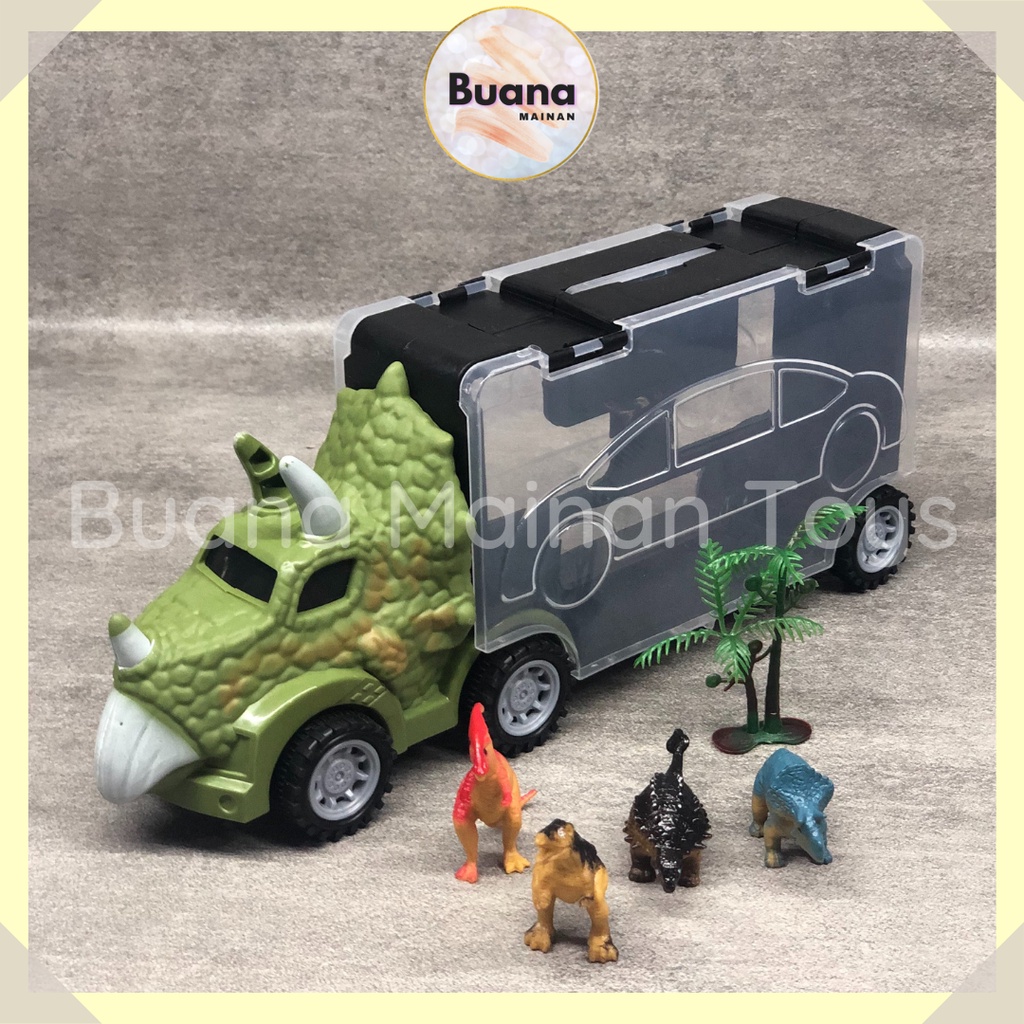 TRUCK CARRY CASE CARRIER ANIMAL TRUK KOPER MAINAN EDUKASI HEWAN DINO ANAK COWO CEWE 9789