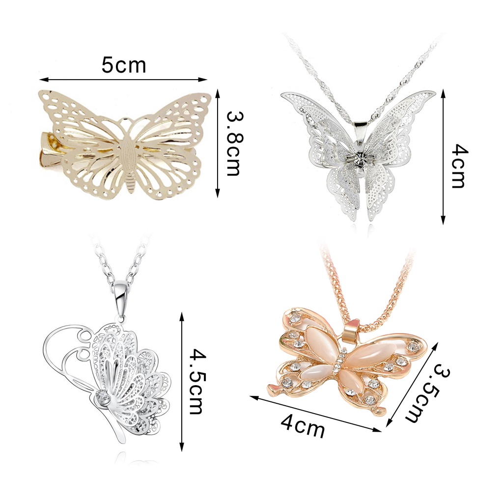 Hu Hu Hu Hu Hu Alat Bantu Pasang Kacamata♡ Jepit Rambut Bentuk Kupu-Kupu Aksen Berlian Imitasi Untuk Wanita