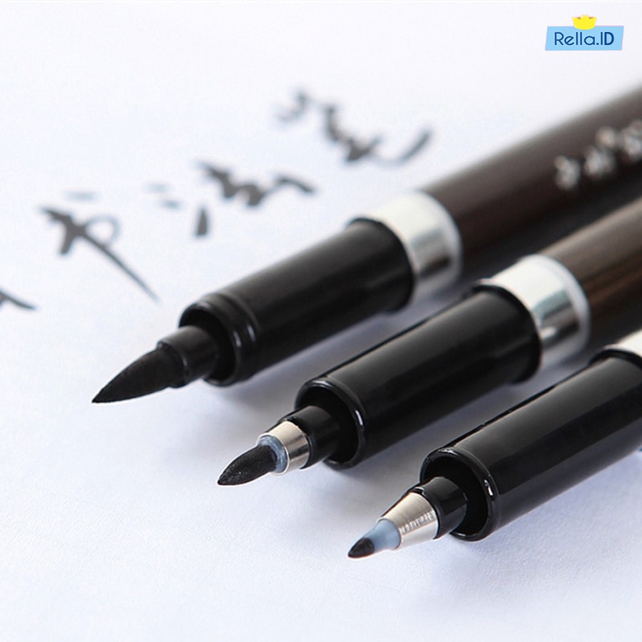 

3pcs Japanese Caligraphy Brush Pen Pulpen Kaligrafi Callipgrahy Pulpen Writing Lettering