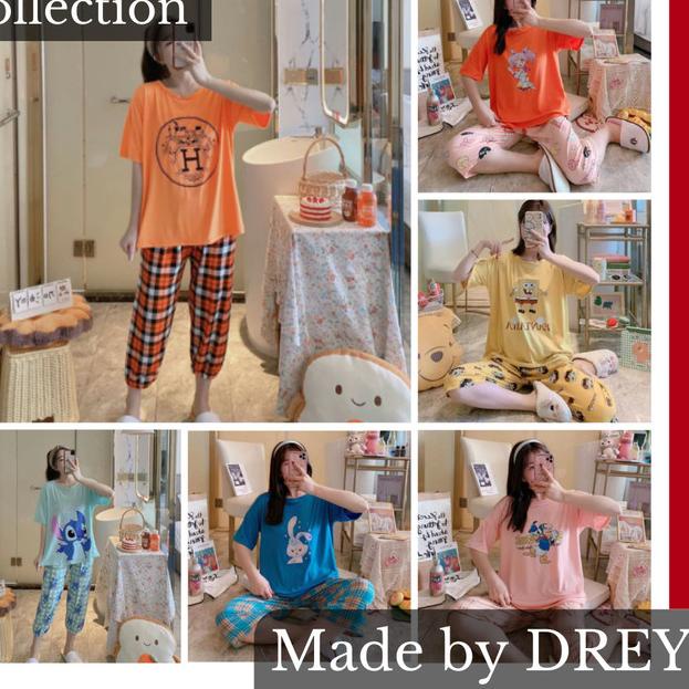 ♗ Piyama wanita karakter set import celana 7/8 - DONALD ♙