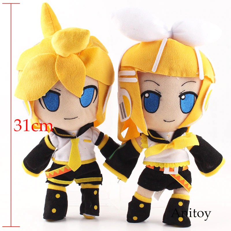 baby toys Cartoon Vocaloid Kagamine Ren Rin Kawaii Plush Toys Stuffed Doll 31cm 2pcs/set