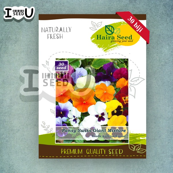 Haira Seed Bibit-Biji Bunga Pansy Swiss Giant Mix