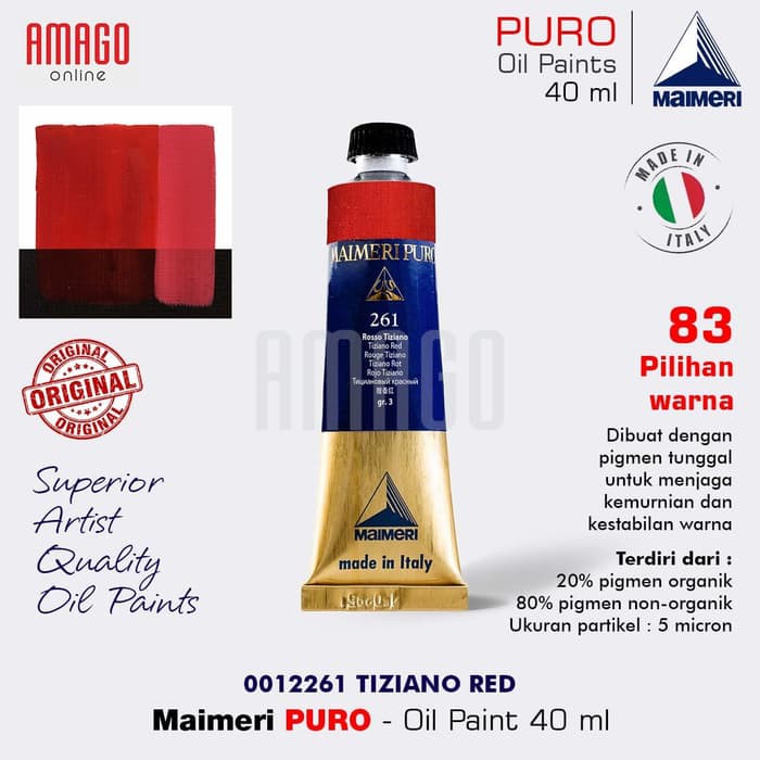 MAIMERI PURO - OIL PAINT - TIZIANO RED - 40ML - M0012261