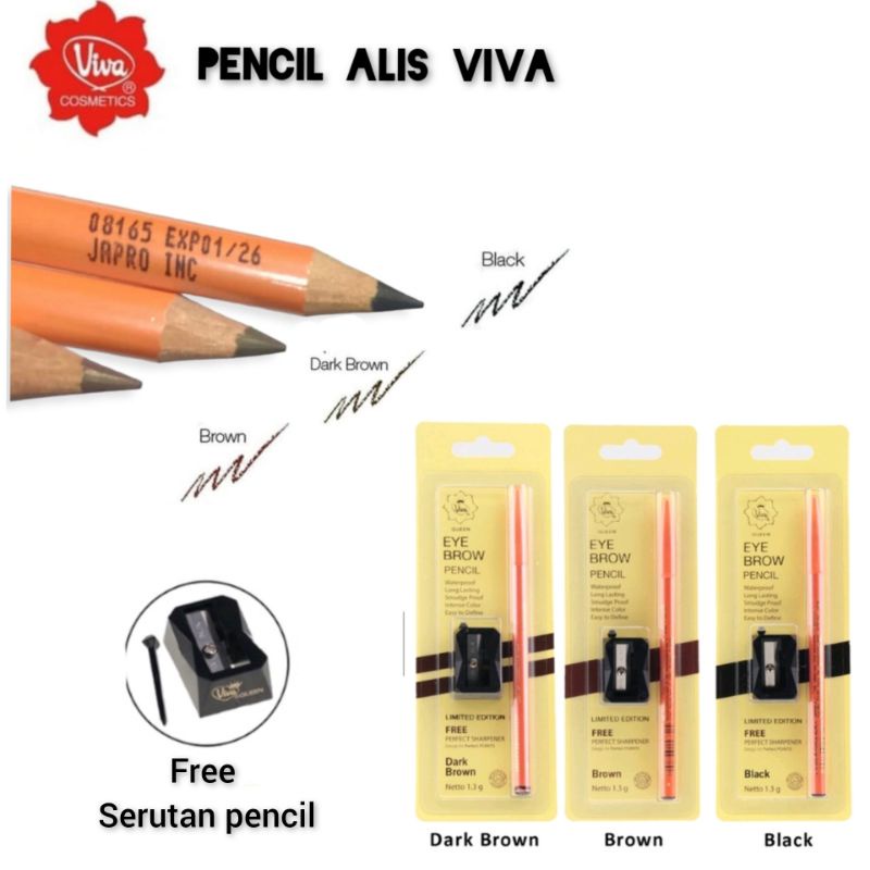 PENCIL ALIS VIVA ORIGINAL free serutan