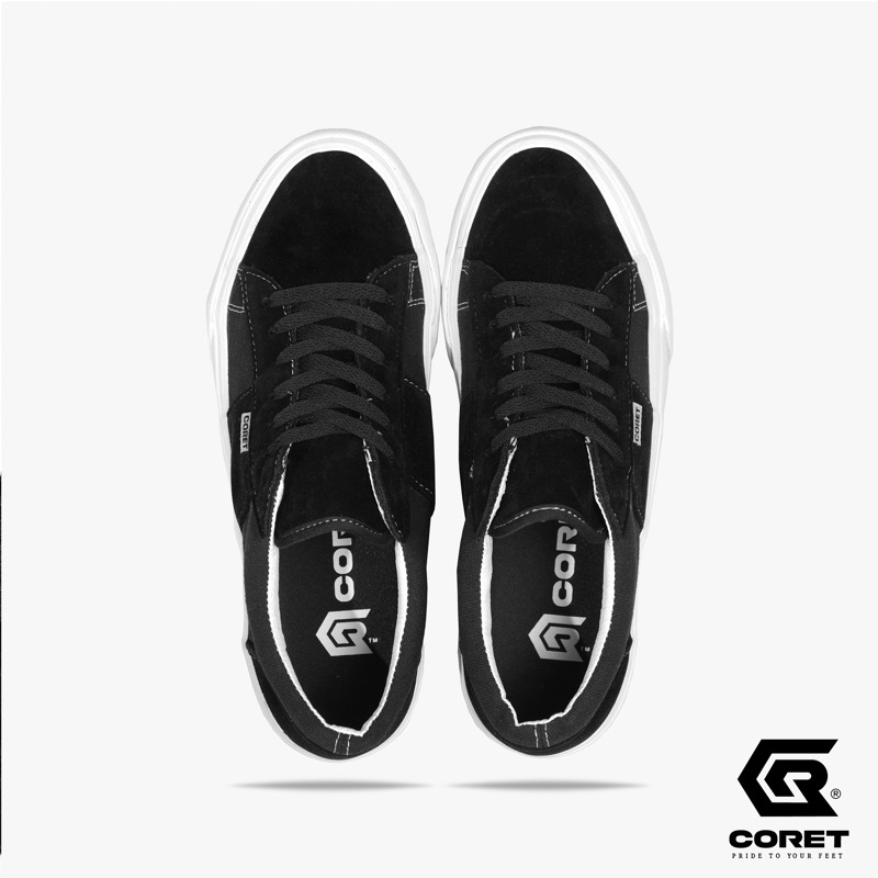 CORET SEPATU SNEAKERS VULCANIZED CLASSIC BLACK WHITE