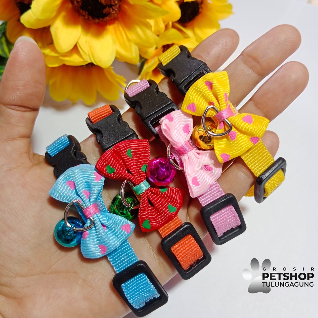 Kalung Kucing Anjing Polos Pita Love 1 Lonceng 10ml