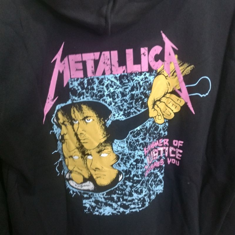 Hoodie Hnm Metallica Damage Justice Hitam Sweater Metalica black Free Paper Bag