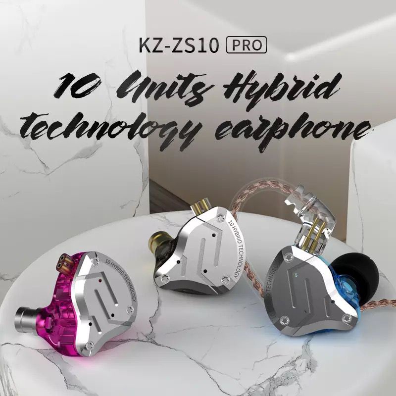 Earphone Knowledge Zenith KZ - ZS10 pro Hybrid IEM 4DD+1BA