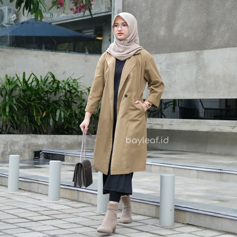 Rose Long Coat Premium Bayleaf.id Jaket Rompi Byleaf id