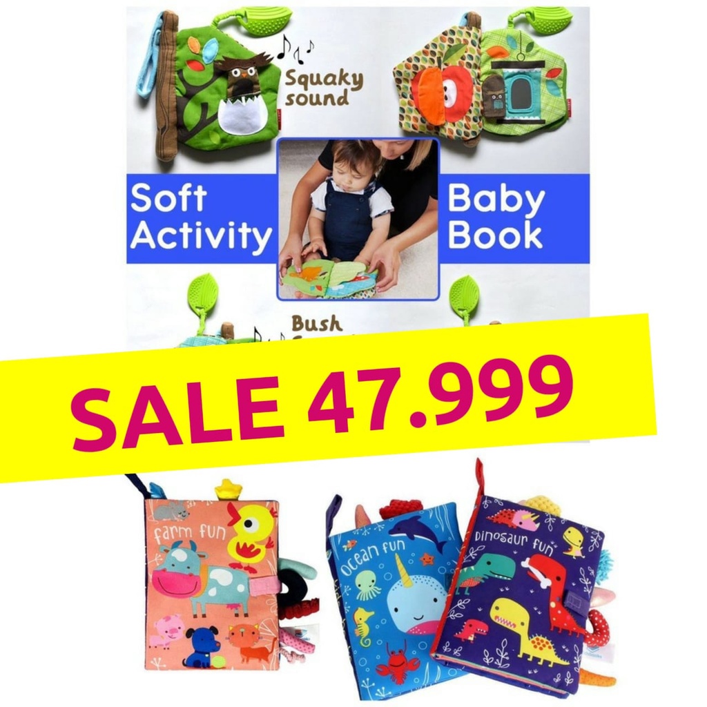 TEETHER BOOK Soft Book Baby / buku kain bayi /TEETHER BOOK CARTER ACTIVITY BOOK BUKU BANTAL SOFTBOOK  Softbook / buku bantal / mainan bayi / buku bayi / soft book buku kain Soft Book Buku Bantal Edukatif Buku Cerita Mainan Bayi Bahan Kain cloth book buku