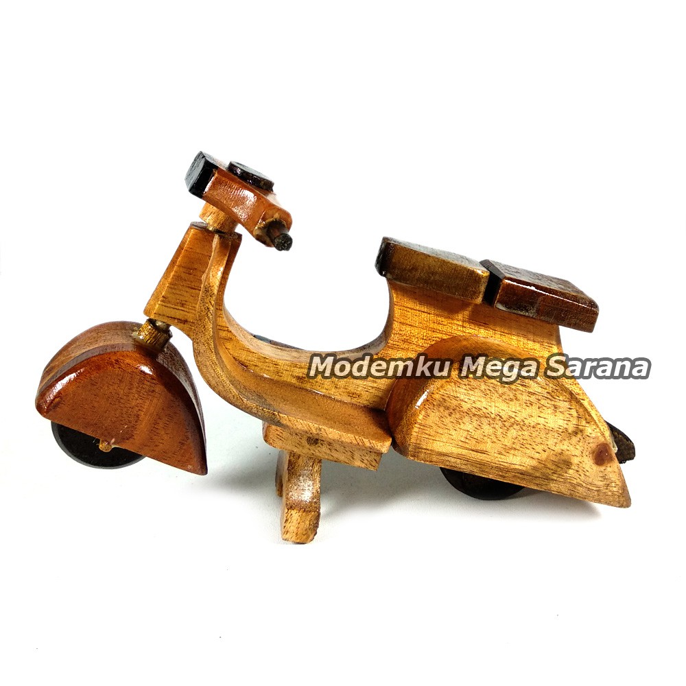 Diecast Miniatur Vespa Kayu Antik - Ukuran S Mini 16x7x9 cm