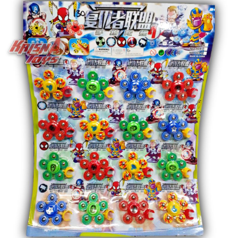 MAINAN ANAK SPINNER IMPORT KARAKTER AVENGERS isi 16pcs/Lembar