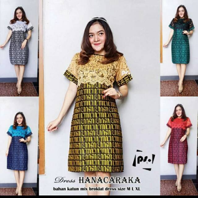 Dress Hanacaraka Brokat Aksara Jawa