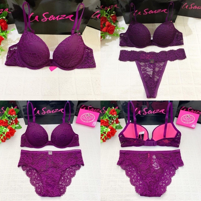 La Senza Original Plum Passion Remix Bra Cotton Push Up