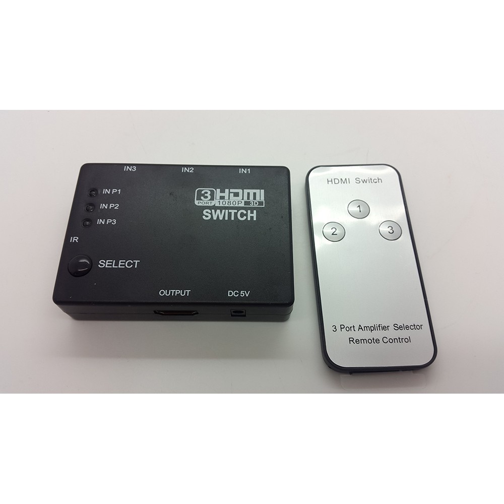 Full HD 1080P 3D HDMI 3X1 Switch with IR Remote Control