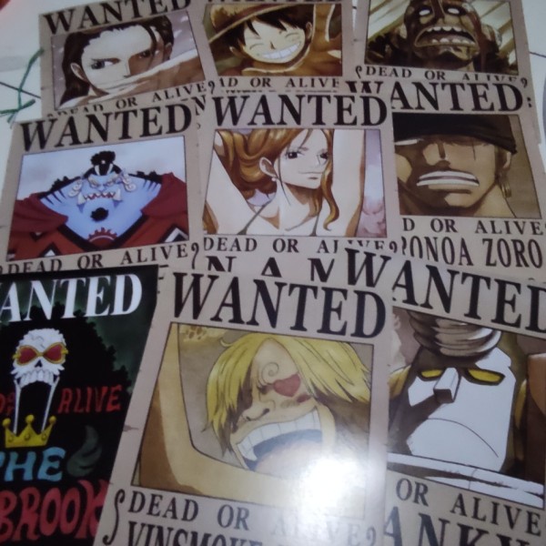 Poster Bounty Wanted One Piece Satu Set Isi 10-1