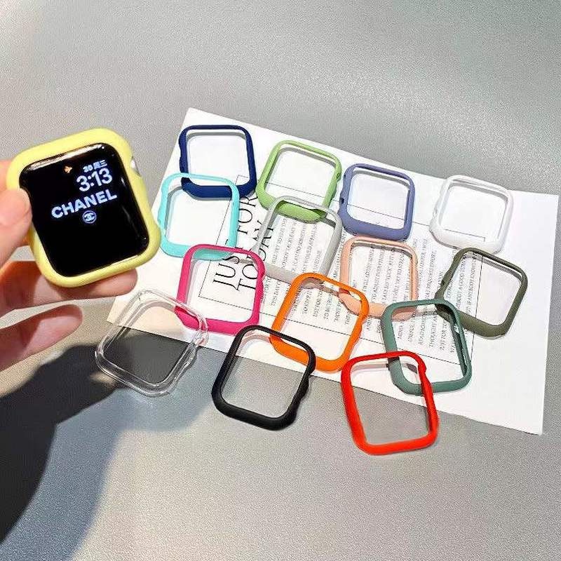 Permen PC cover Untuk For Apple watch Series7 6 SE 5 4 3 Warna-Warni 45MM 41mmcase Pelindung iWatch Bingkai Ultra-Tipis slim fit