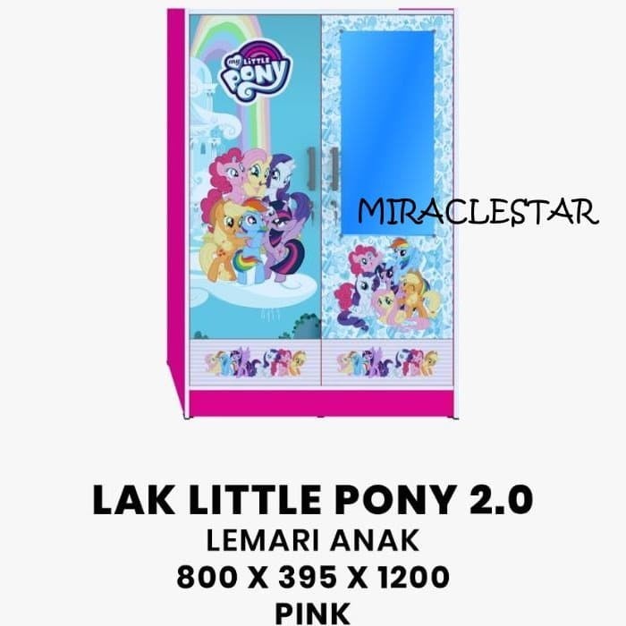 (CARGO) Olympic LAK Lemari Anak Karakter Little Pony Kayu Pakaian Baju Buku