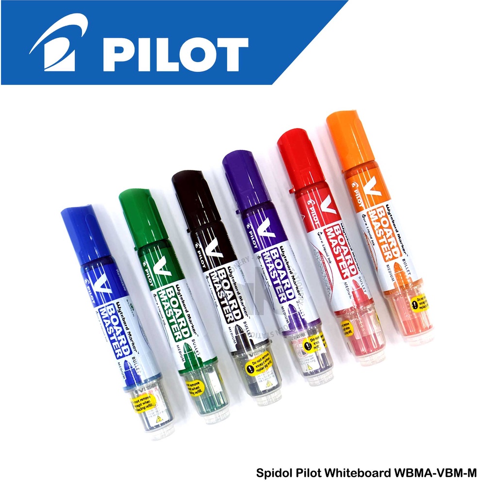 

Pilot V Board Master Whiteboard Marker Spidol Besar WBMA-VBM-M (Round Tip) Refillable Cartridge
