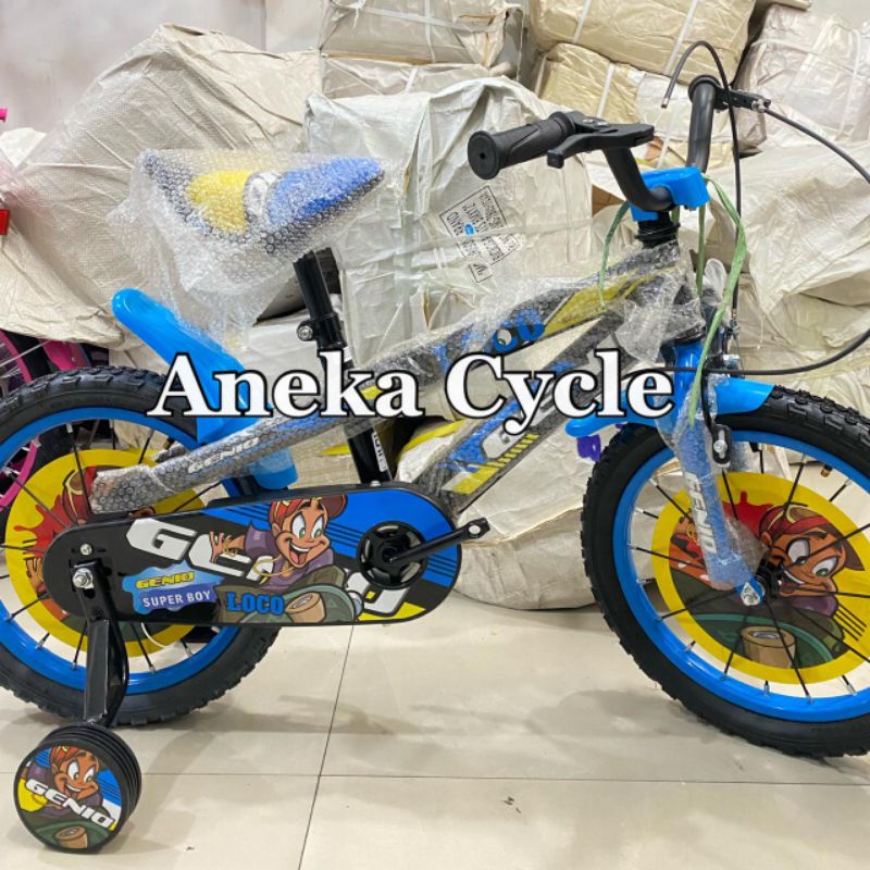Sepeda Anak Roda Empat Cowok Genio Loco United 18 Inch