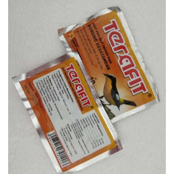 10 saset terafit obat vitamin burung 100 capsul murai kenari perkutut kacer anis merpati sakit infeksi radang bengkak asli ori eka farma
