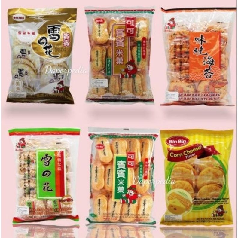 Jual Bin Bin Rice Crackers Original/Seaweed/Spicy Seaweed Snow/Corn Cheese Shopee Indonesia