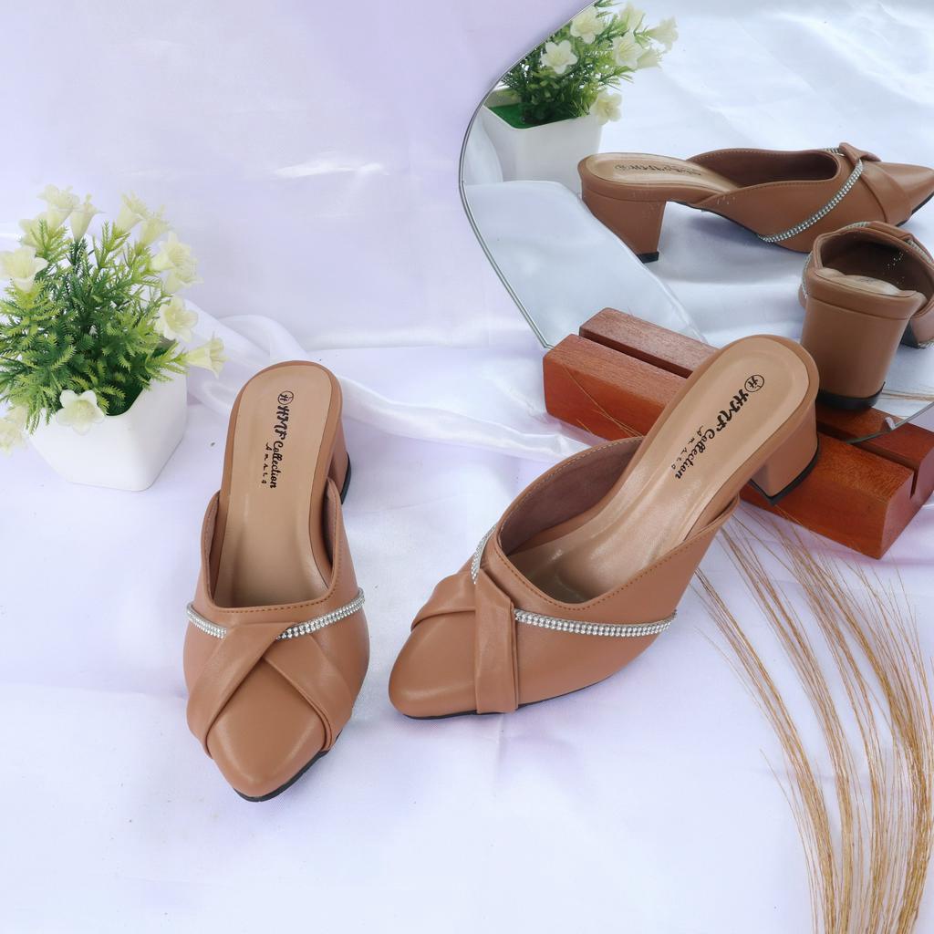 HMF Ujlik Heels Mules Wanita BC08