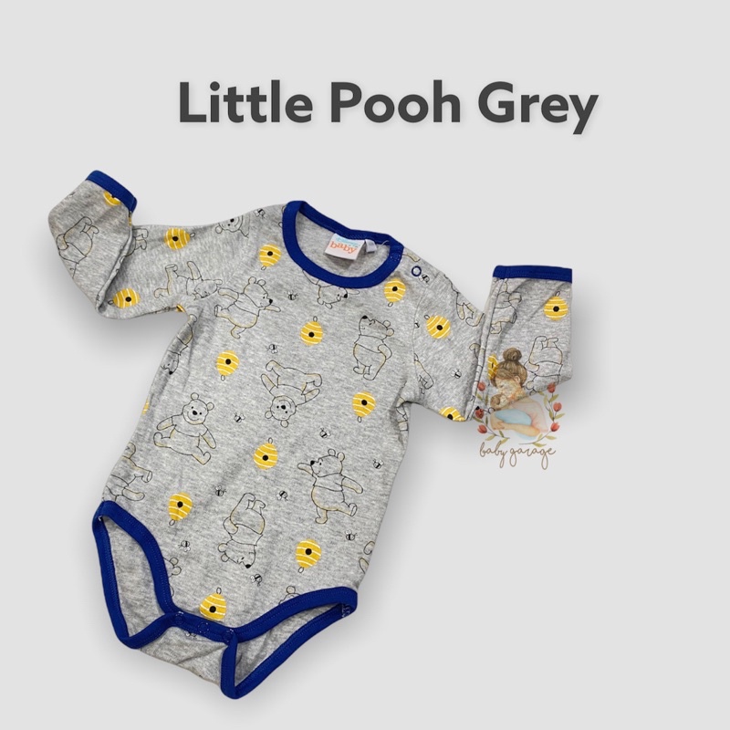 Jumper bayi disney baby bodysuit-Little pooh grey