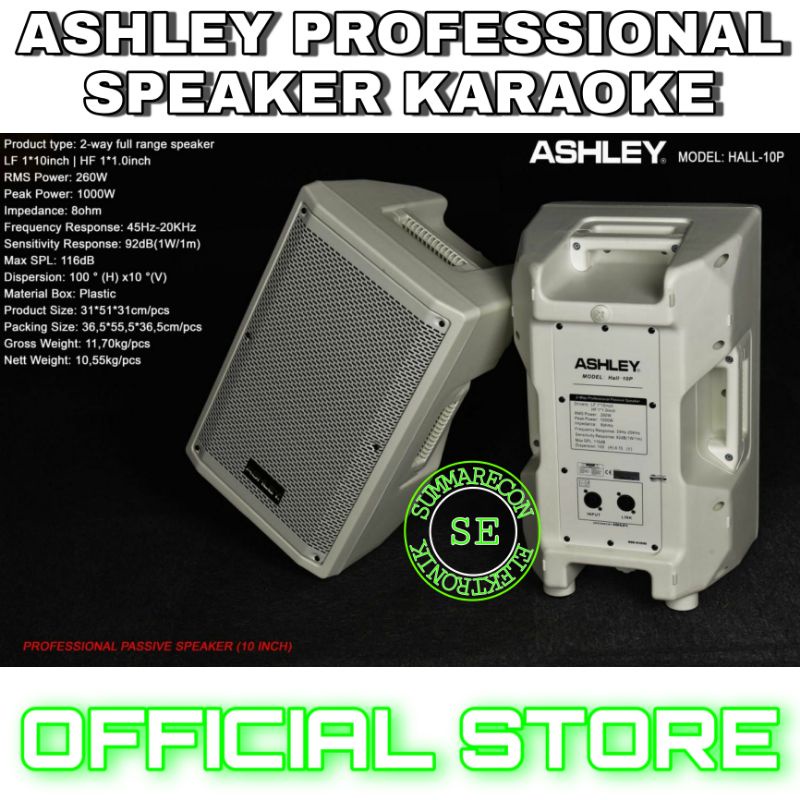 speaker pasif 10 inch original ashley hall 10p speaker karaoke