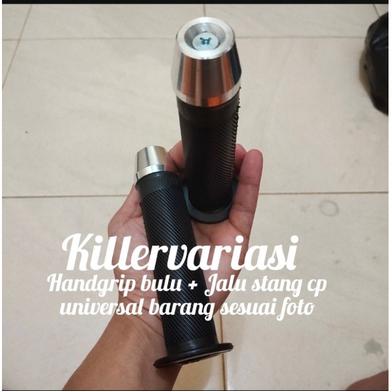 handgrip handfat bulu + Jalu stang cp universal semua motor harga sepaket sesuai foto