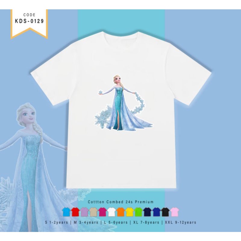 KAOS PRINCESS/KAOS ANAK PEREMPUAN PRINCESS ELSA AND FRIEND