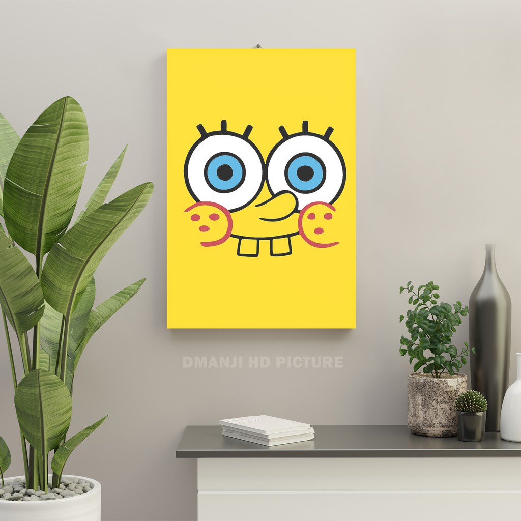 POSTER KAYU SPONGEBOB / HIASAN DINDING SPONGEBOB / PAJANGAN WALLDECOR KARTUN AESTHETIC / HOMEDECOR