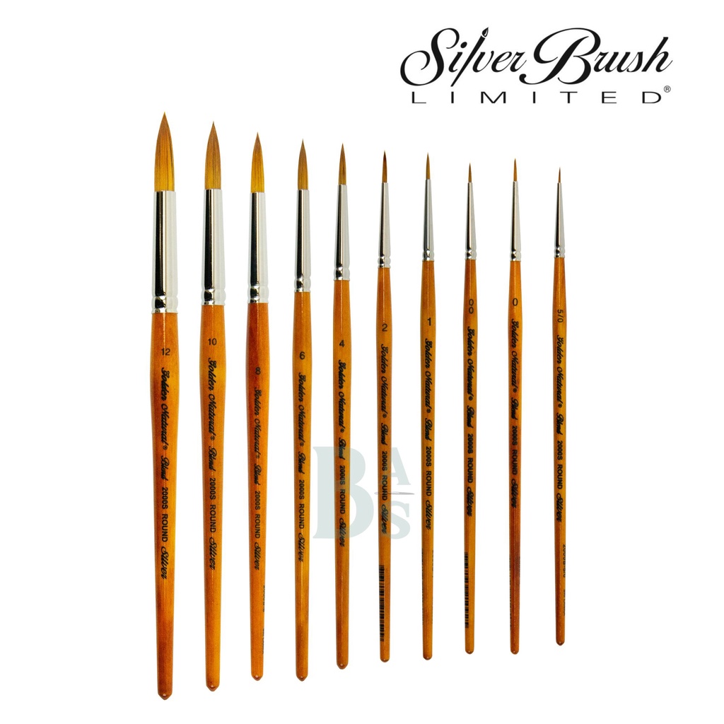 

Kuas Melukis Alat Menggambar Silver Brush Golden Natural - Round 2000S - By Bali Art Supplies