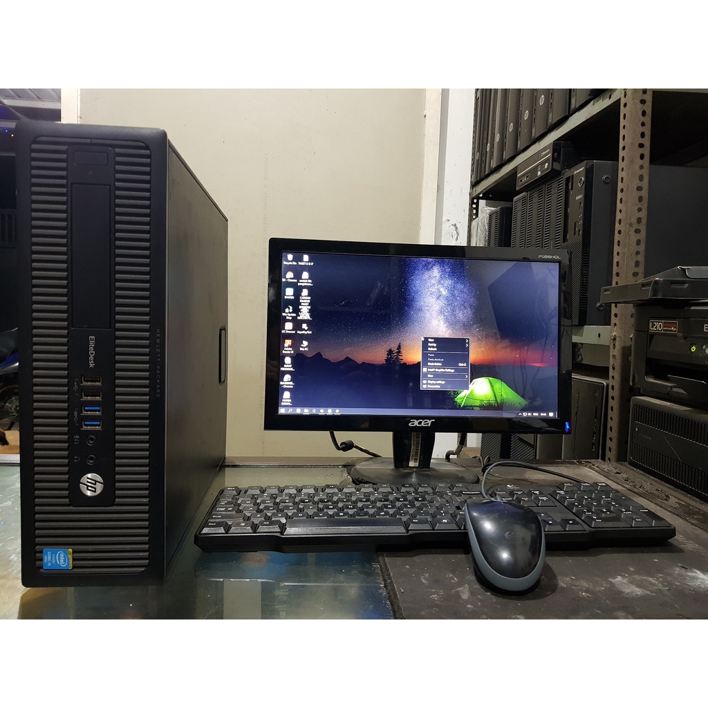 PC BUILTUP LENGKAP CORE i3 2100 RAM 8GB SSD 120GB HDD 500GB MONITOR 19&quot; KEY &amp; MOUSE