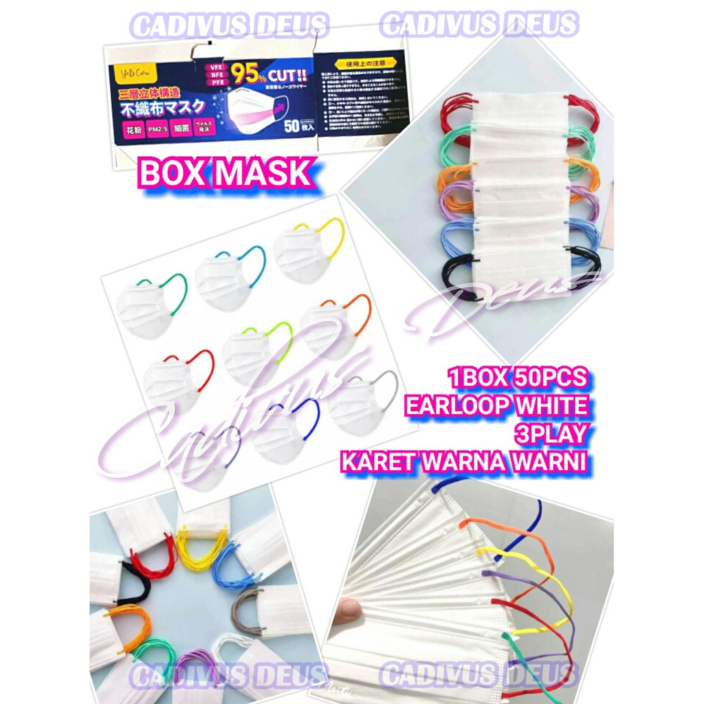 MASKER 3PLAY - EARLOOP - CANTOL KUPING - KEMENKES CV - HRG 1BOX 50PCS