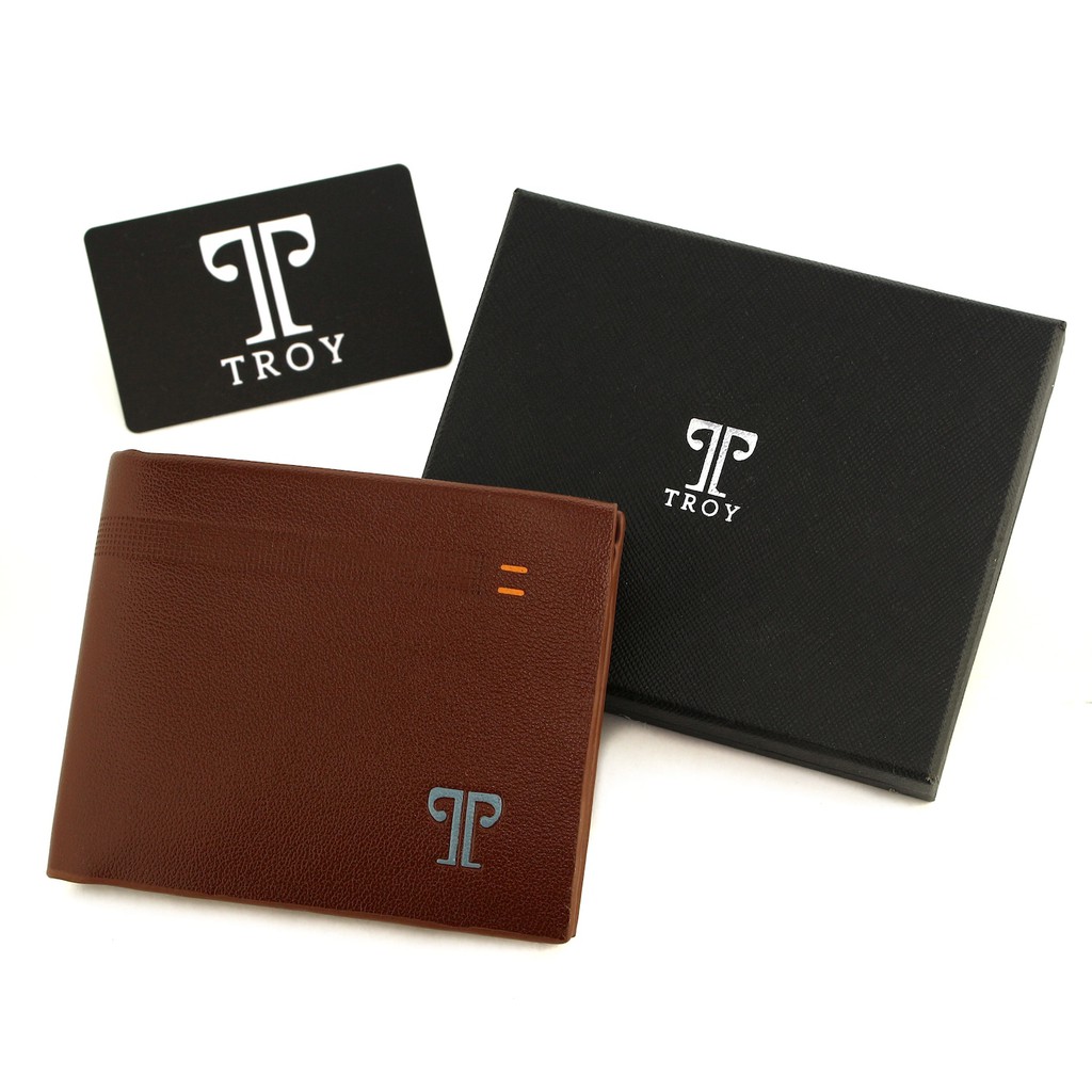 TOKOKOE - Dompet Pria Bahan Kulit Vegan Original model Lipat dengan Kotak Original - Troy - Pold