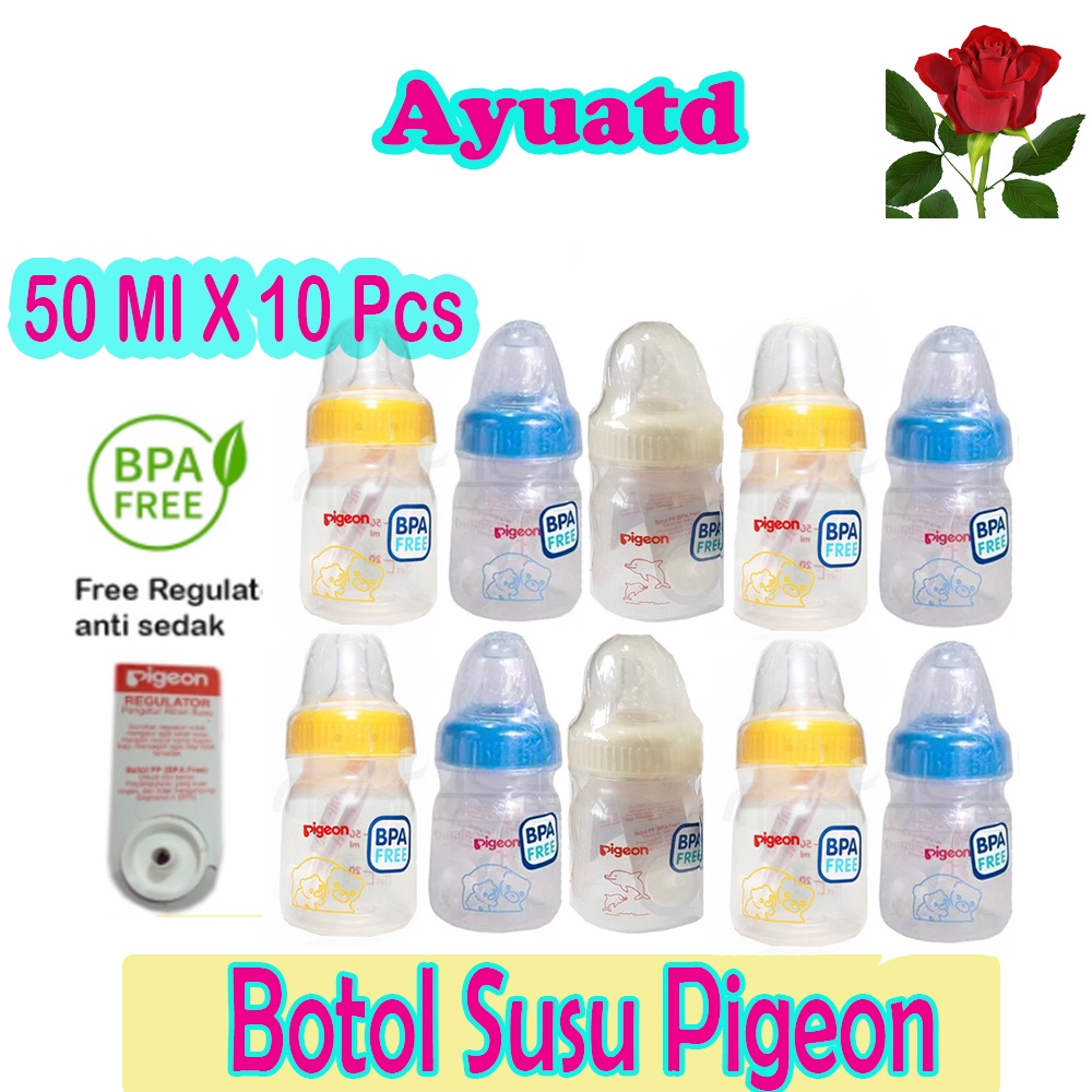 Botol Susu Bayi Pigeon 50 ml BPA Free 1 Paket  isi 10 botol