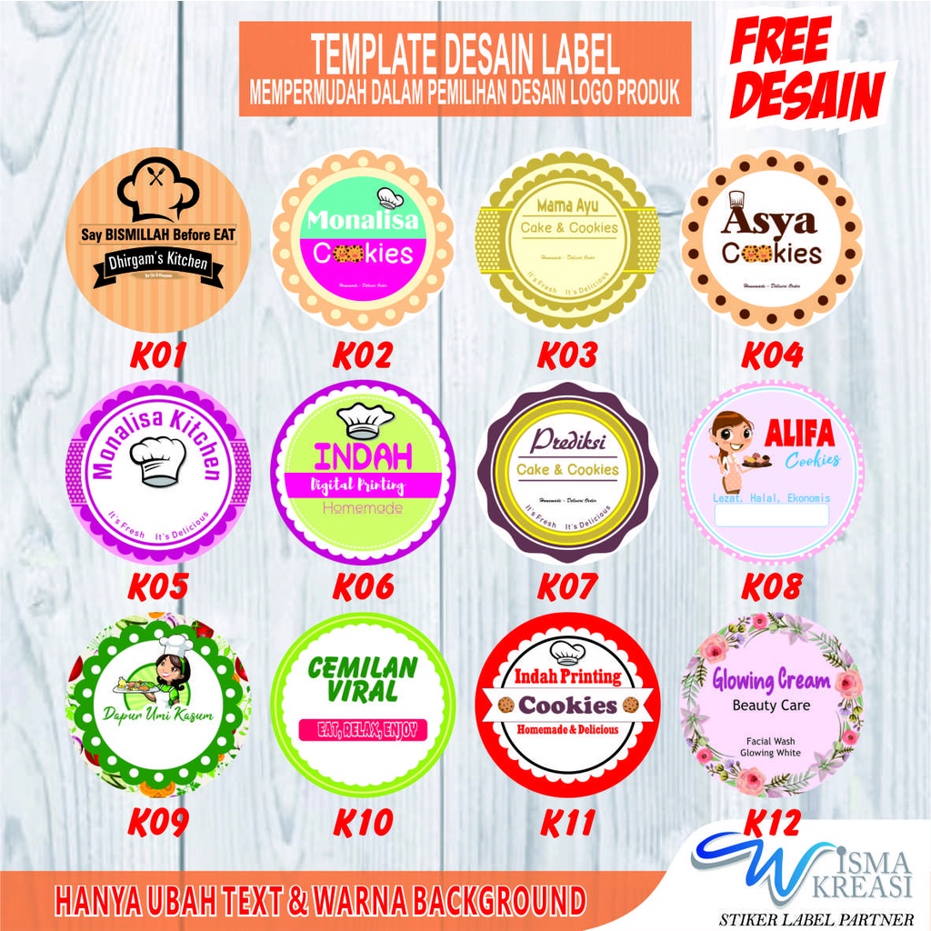 

Stiker Label Makanan Bahan Kromo A3 plus Cutting Sticker label Murah